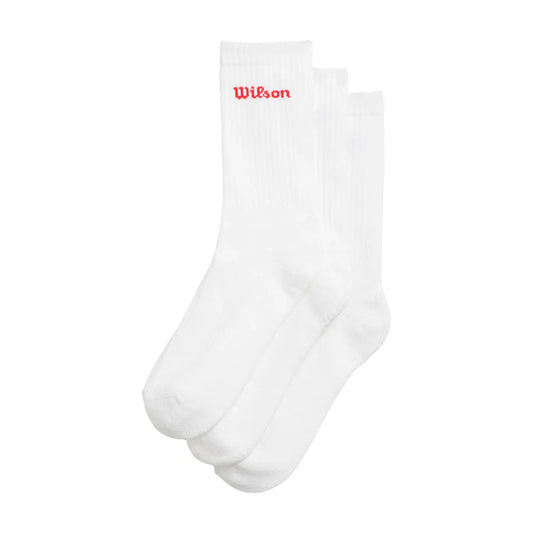 3 PACK WILSON CREW LOGO SOCKS WHITE